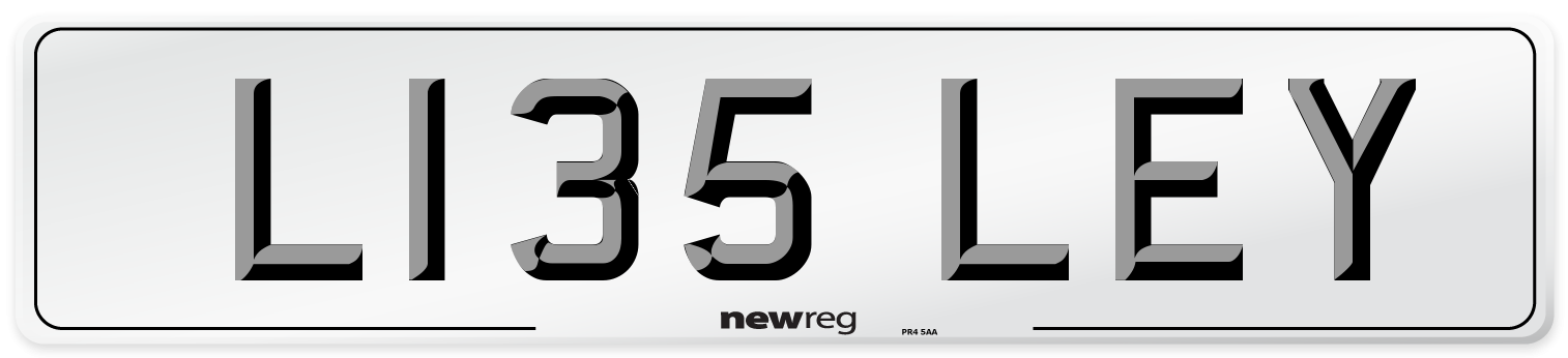 L135 LEY Front Number Plate