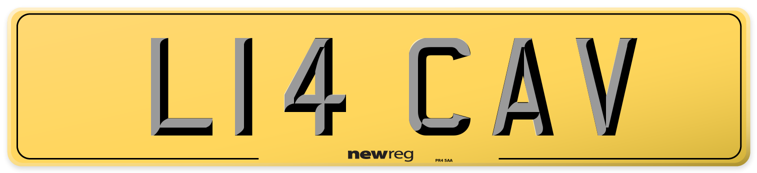 L14 CAV Rear Number Plate
