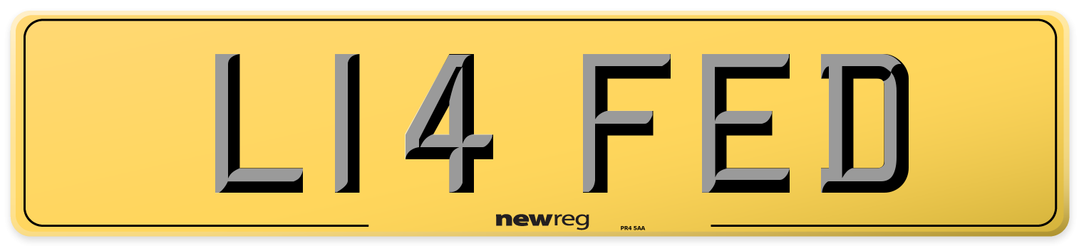 L14 FED Rear Number Plate