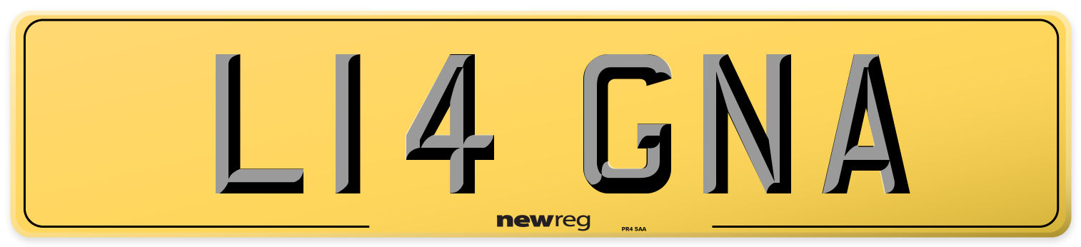 L14 GNA Rear Number Plate
