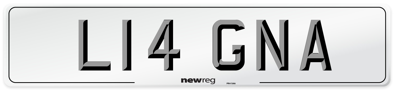 L14 GNA Front Number Plate