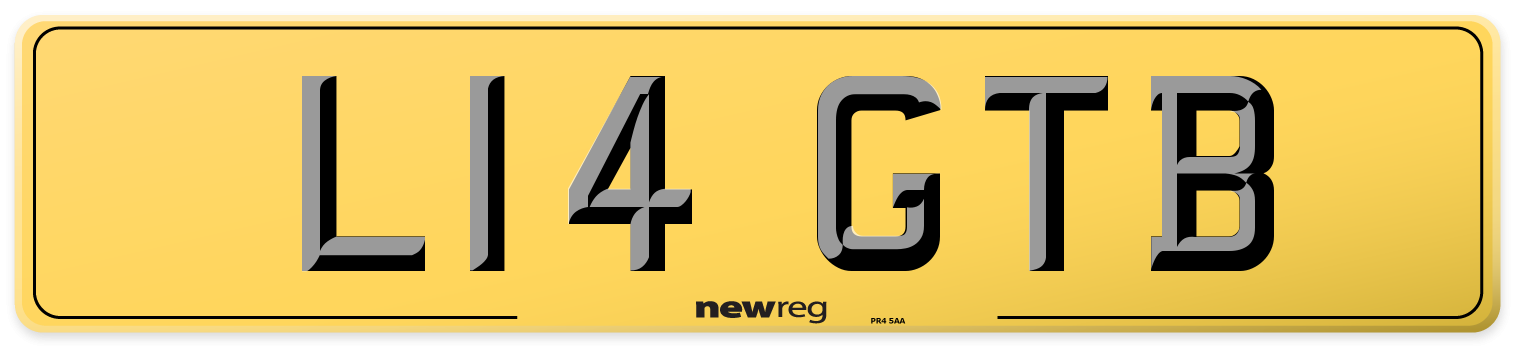 L14 GTB Rear Number Plate