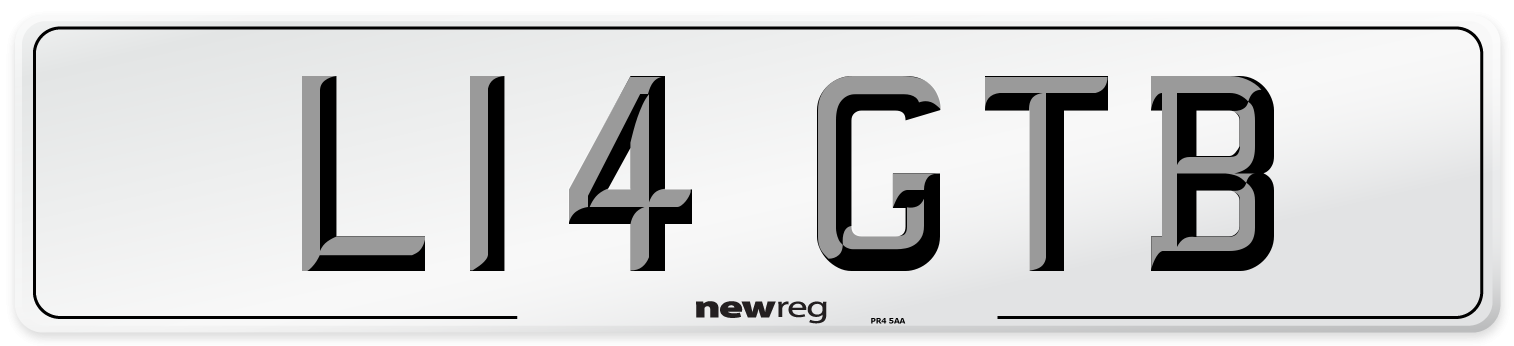 L14 GTB Front Number Plate