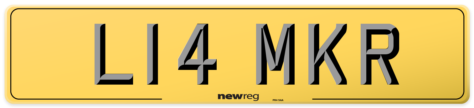 L14 MKR Rear Number Plate