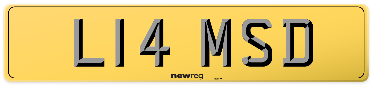 L14 MSD Rear Number Plate