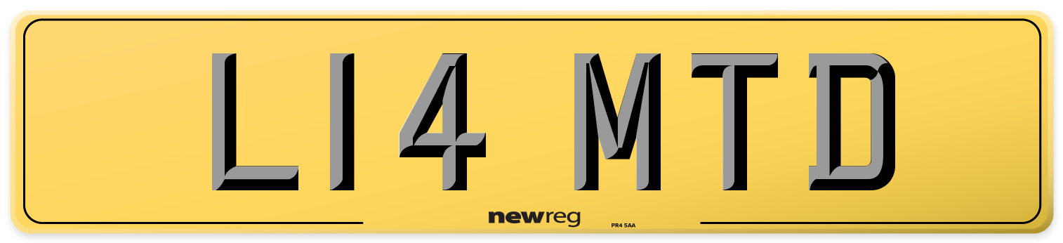 L14 MTD Rear Number Plate