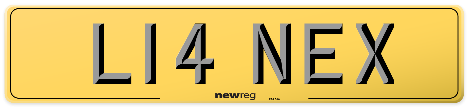 L14 NEX Rear Number Plate