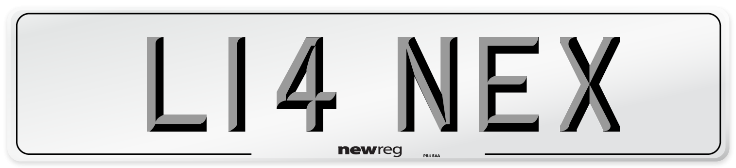 L14 NEX Front Number Plate