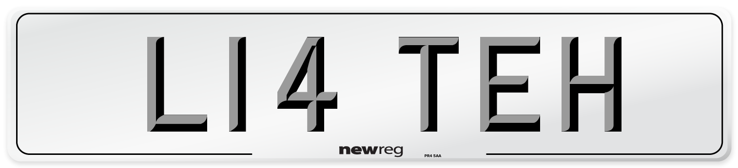 L14 TEH Front Number Plate