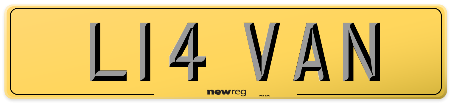 L14 VAN Rear Number Plate