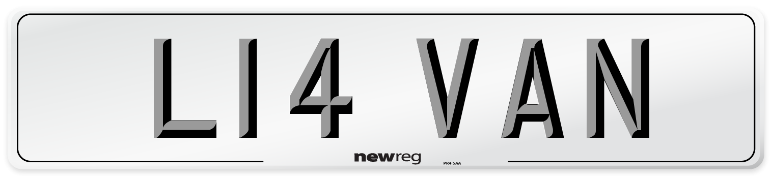 L14 VAN Front Number Plate