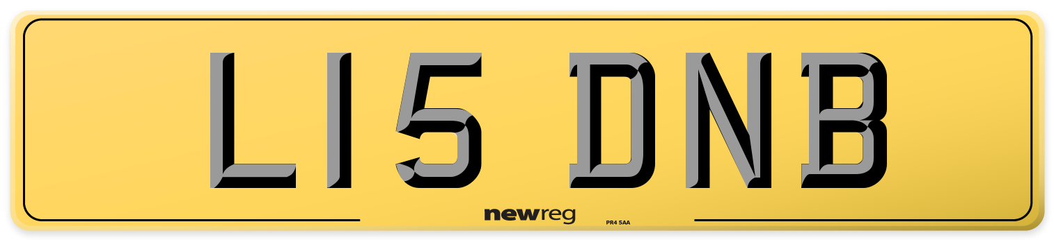 L15 DNB Rear Number Plate