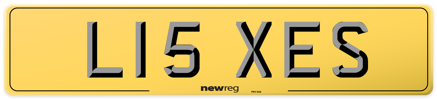 L15 XES Rear Number Plate