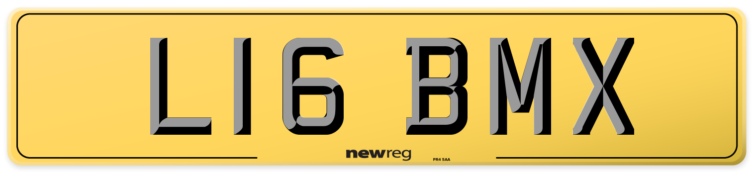 L16 BMX Rear Number Plate