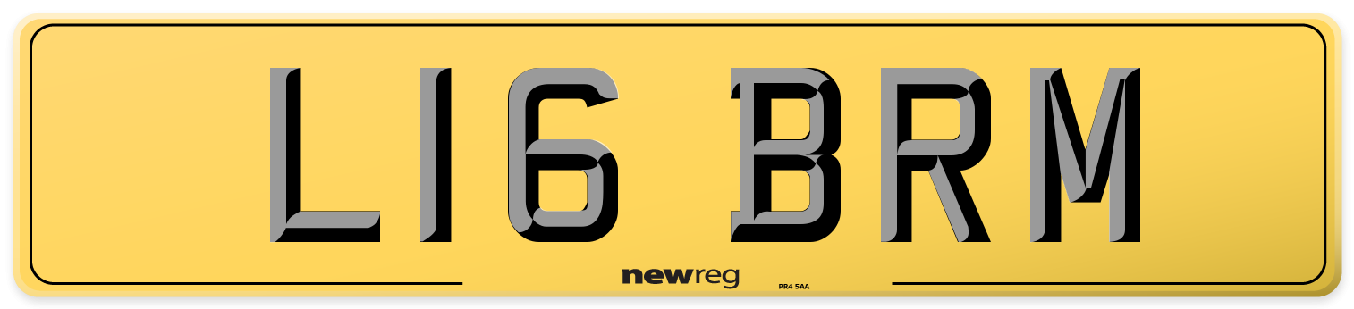L16 BRM Rear Number Plate