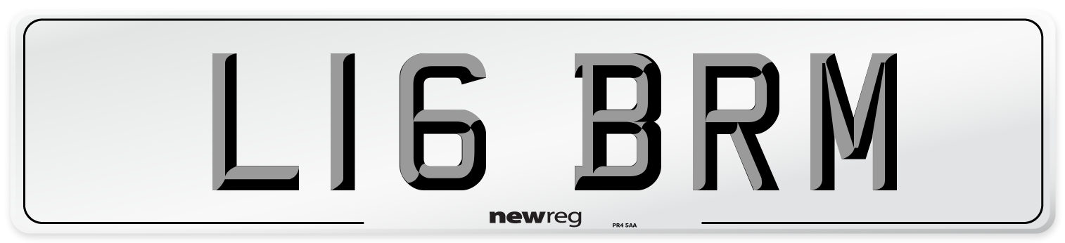 L16 BRM Front Number Plate