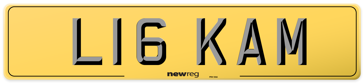 L16 KAM Rear Number Plate