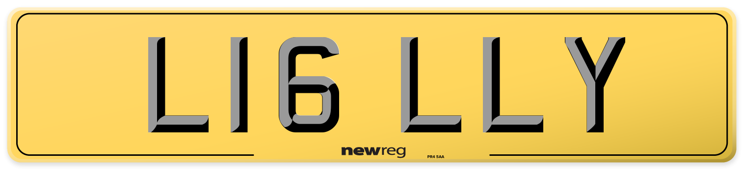 L16 LLY Rear Number Plate