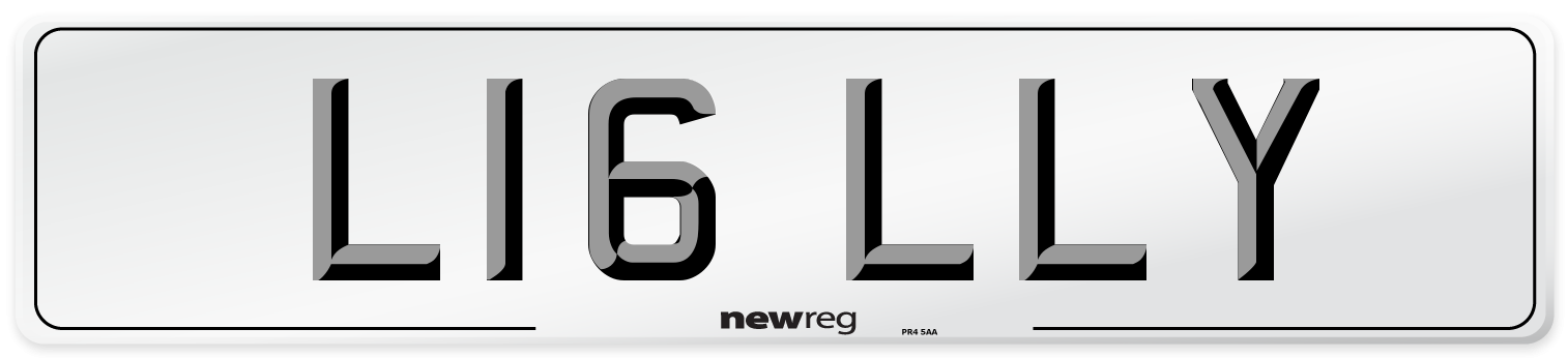 L16 LLY Front Number Plate