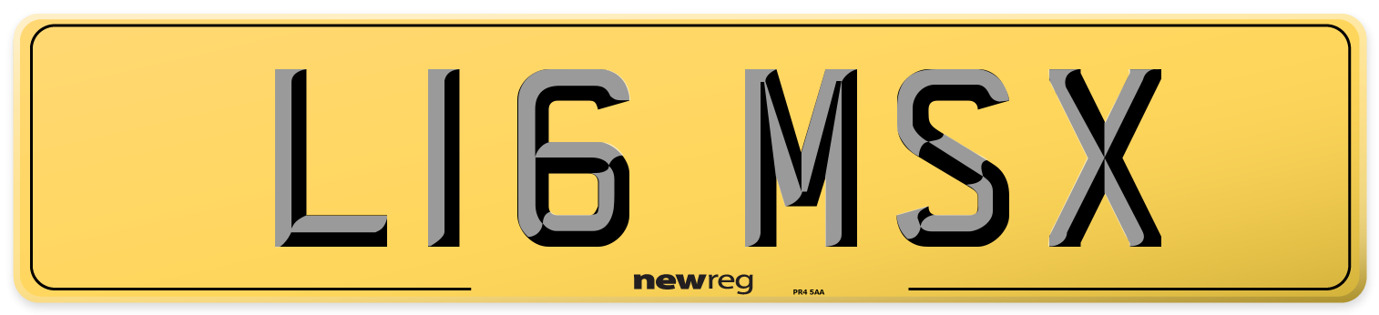 L16 MSX Rear Number Plate