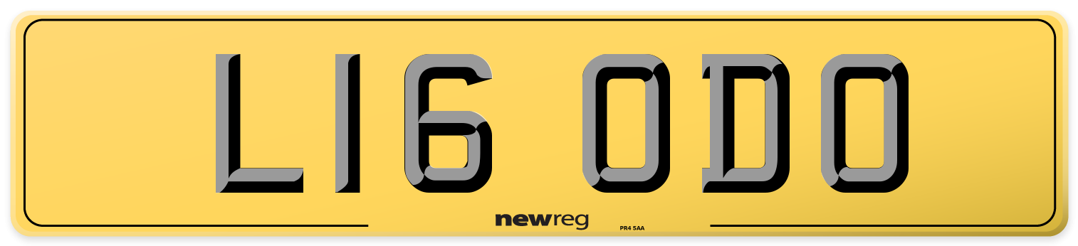 L16 ODO Rear Number Plate