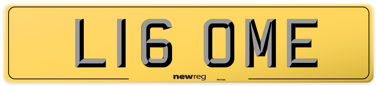 L16 OME Rear Number Plate
