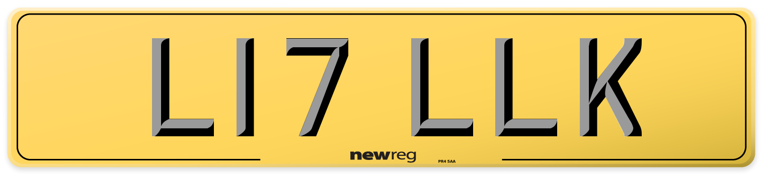 L17 LLK Rear Number Plate