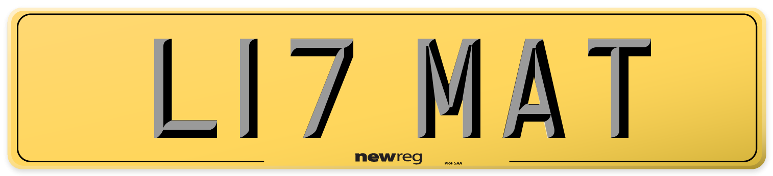 L17 MAT Rear Number Plate