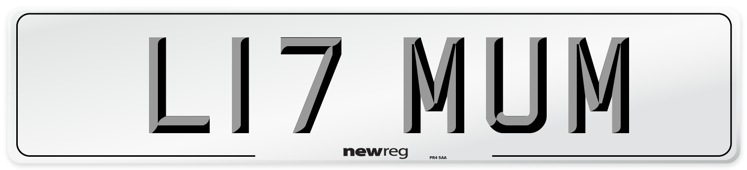 L17 MUM Front Number Plate