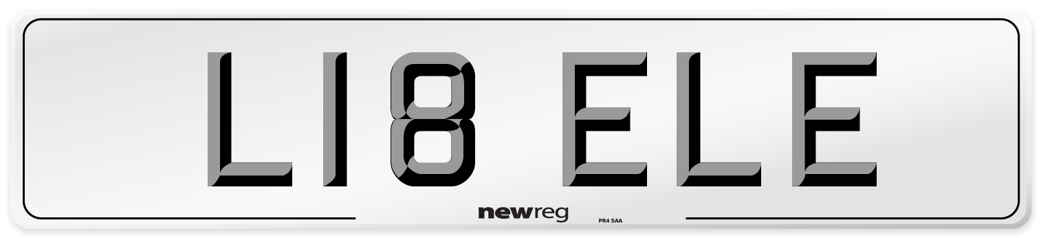 L18 ELE Front Number Plate