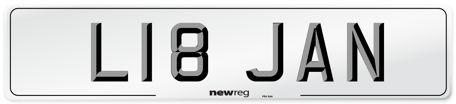 L18 JAN Front Number Plate