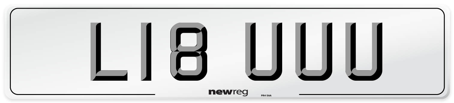 L18 UUU Front Number Plate