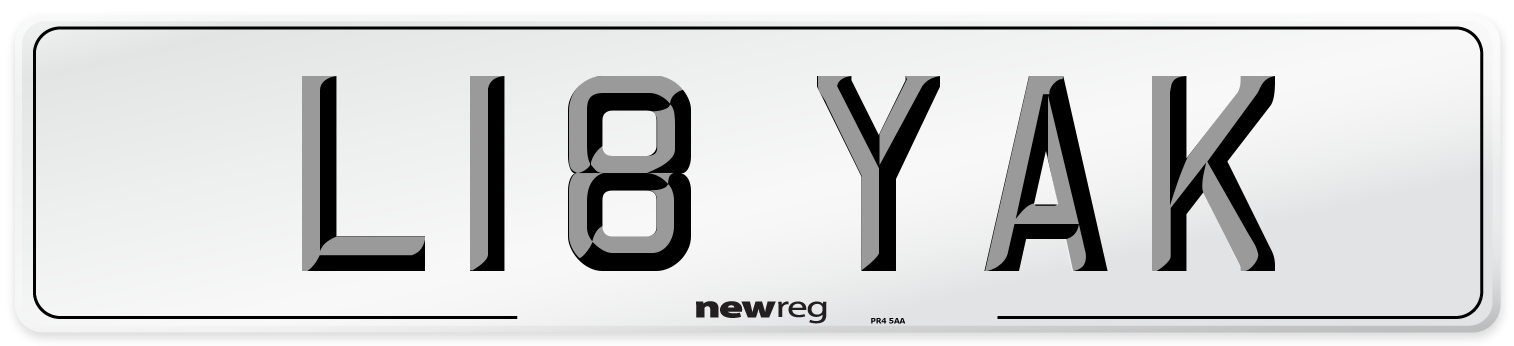 L18 YAK Front Number Plate