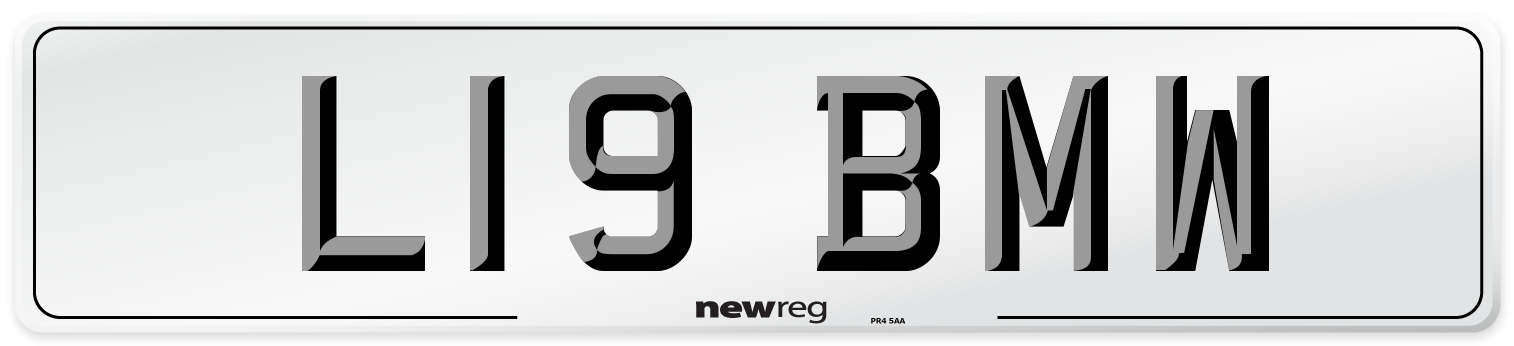 L19 BMW Front Number Plate