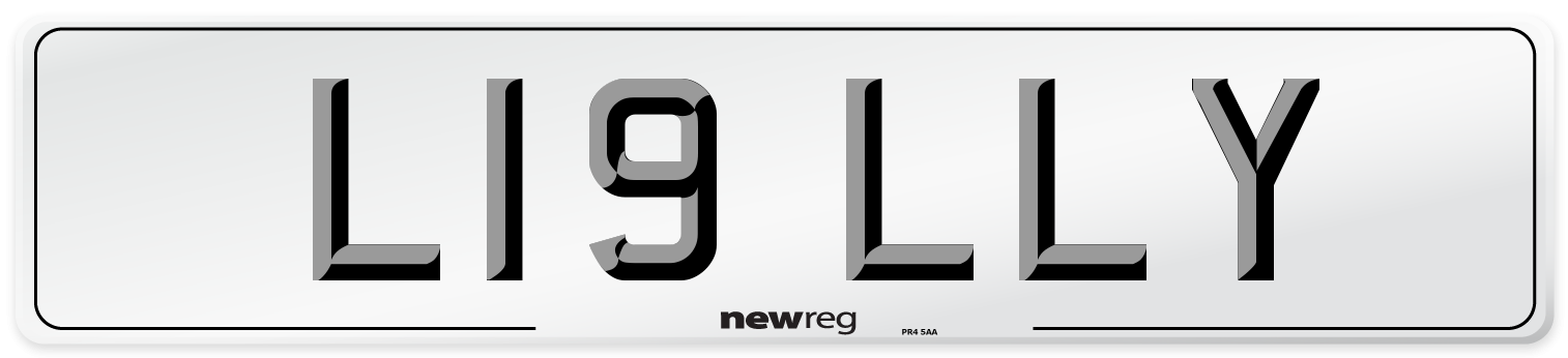L19 LLY Front Number Plate