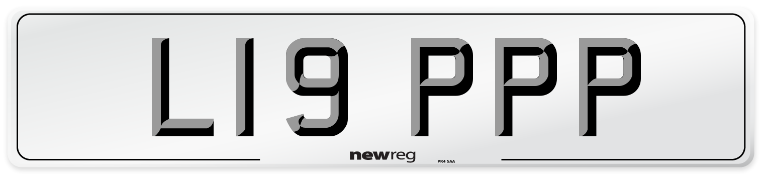 L19 PPP Front Number Plate