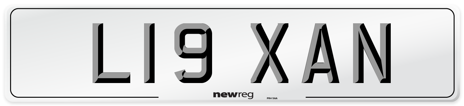 L19 XAN Front Number Plate