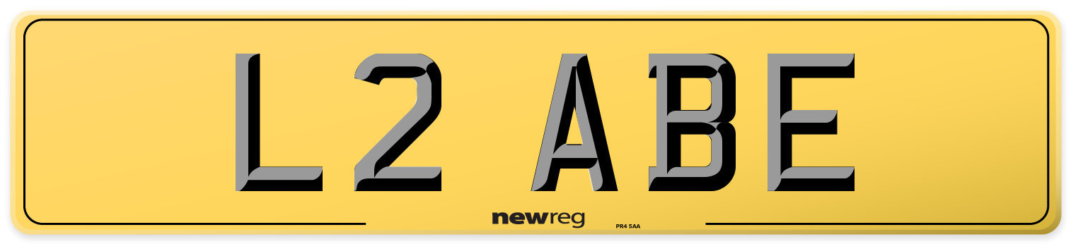 L2 ABE Rear Number Plate