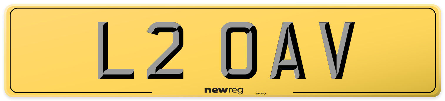 L2 OAV Rear Number Plate