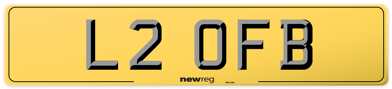 L2 OFB Rear Number Plate