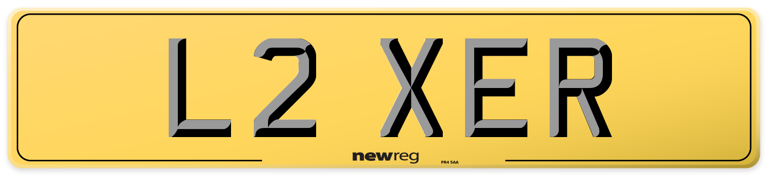 L2 XER Rear Number Plate
