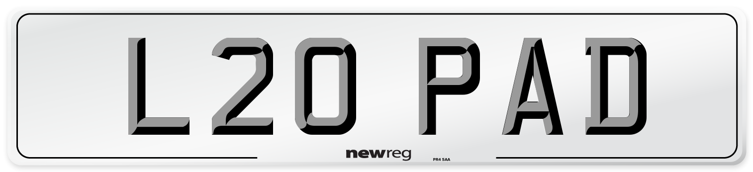 L20 PAD Front Number Plate