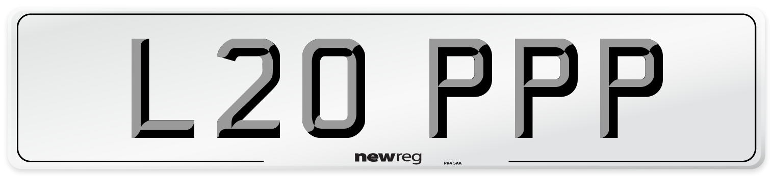 L20 PPP Front Number Plate