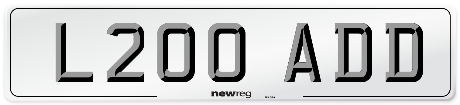 L200 ADD Front Number Plate