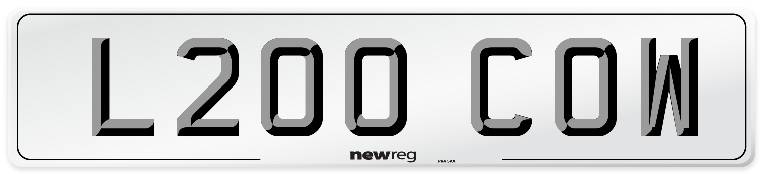 L200 COW Front Number Plate