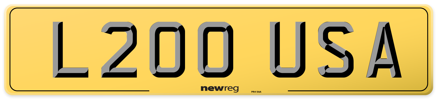 L200 USA Rear Number Plate
