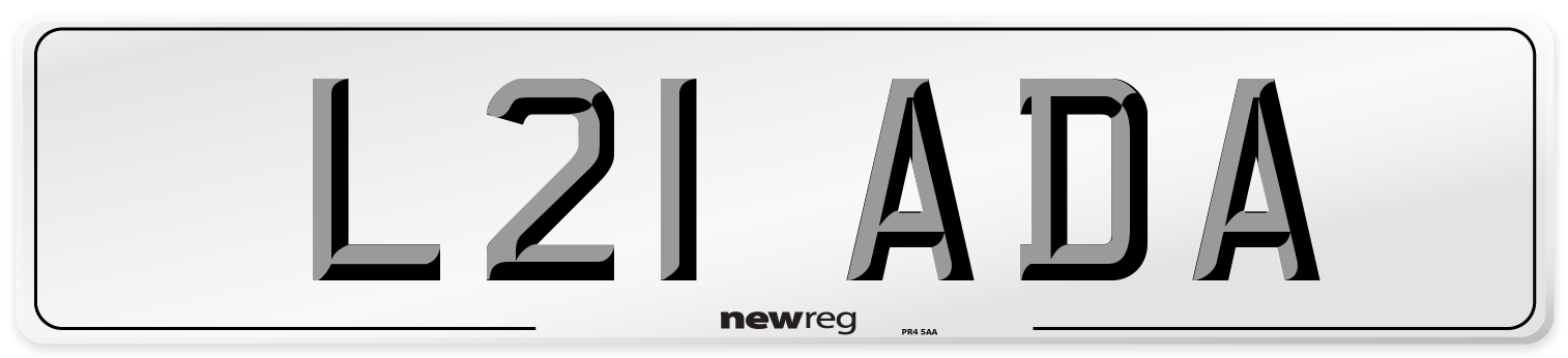 L21 ADA Front Number Plate