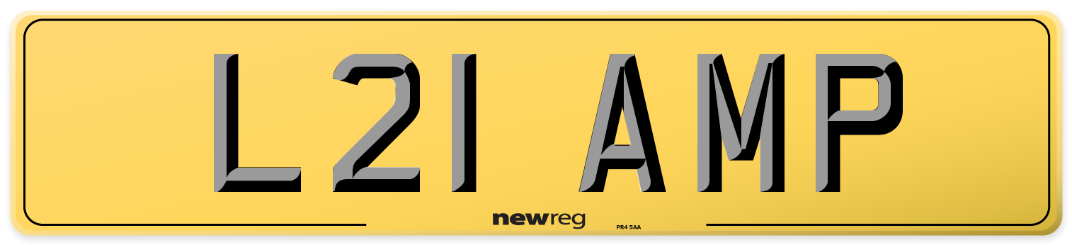 L21 AMP Rear Number Plate