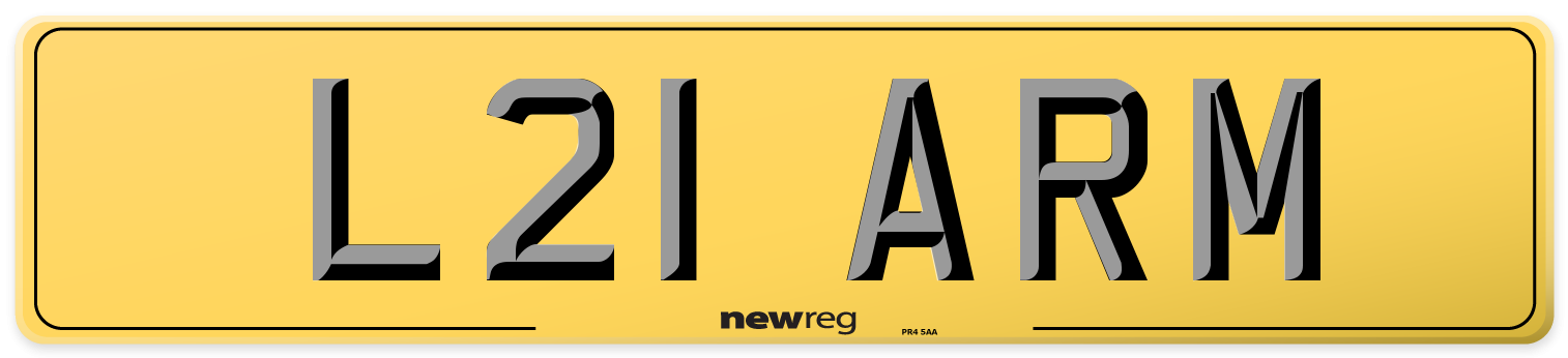 L21 ARM Rear Number Plate