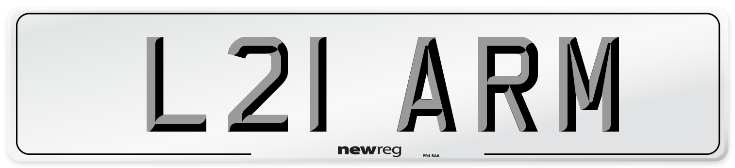 L21 ARM Front Number Plate